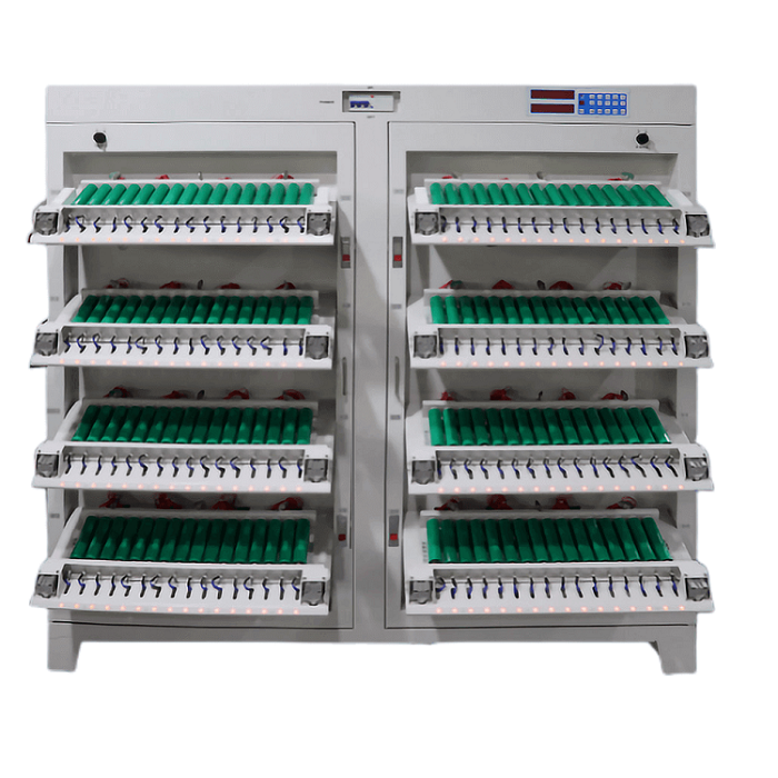 Clasificadora de celdas cilíndricas de litio de 256 canales, 5 V, 10 A, con bandeja horizontal y función de regeneración de energía