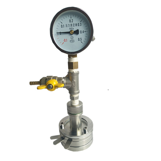 Probador de laboratorio de acero inoxidable, celda de prueba dividida de tres electrodos con manómetro mecánico para I+D de baterías de litio