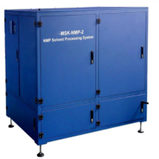 Sistema de doble filtración de gran tamaño para vapor de NMP (N-metil-2-pirrolidona) en el recubrimiento de baterías de iones de litio.