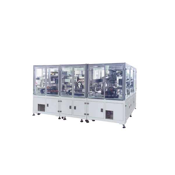 Apiladora automática de doble estación para baterías en bolsas