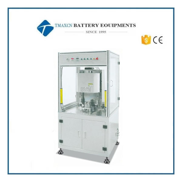 Máquina automática de sellado y rizado rotatorio para supercondensadores cilíndricos