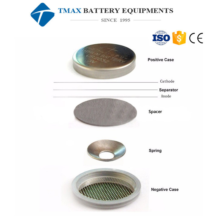 Resorte y espaciador para carcasa de celda de botón CR2032 CR2016 CR2025 para investigación de celdas de botón