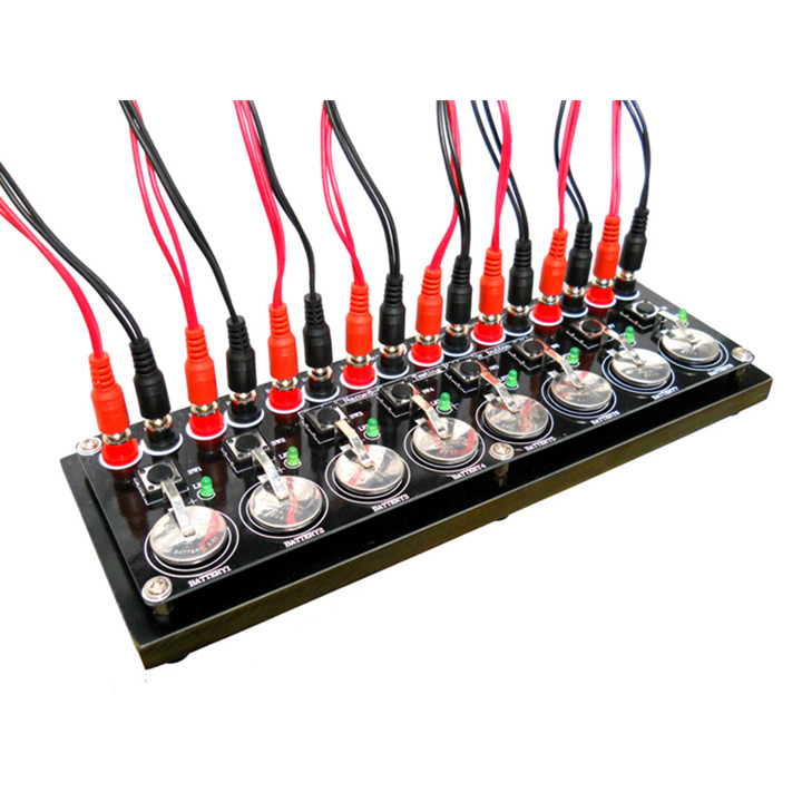 Placa de prueba de 8 canales para baterías de botón con cable y conector opcional para comprobador de baterías de botón