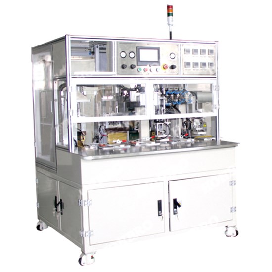 Máquina de sellado térmico de baterías de cuatro estaciones para la producción de bolsas de celdas