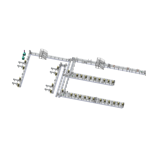 Línea de transporte automático de materiales para el proceso de ensamblaje de baterías tipo bolsa