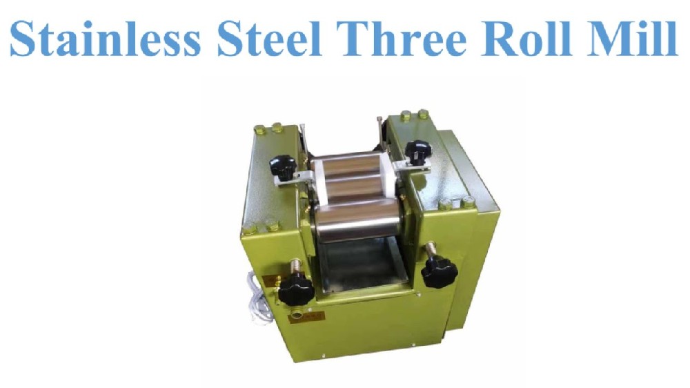 Molino de tres rodillos de acero inoxidable (disponible en una variedad de materiales de rodillos)