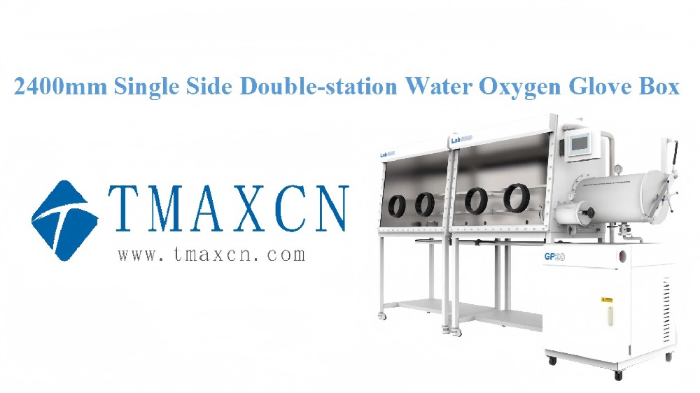 Caja de guantes de oxígeno y agua de una sola estación y doble lado de 2400 mm