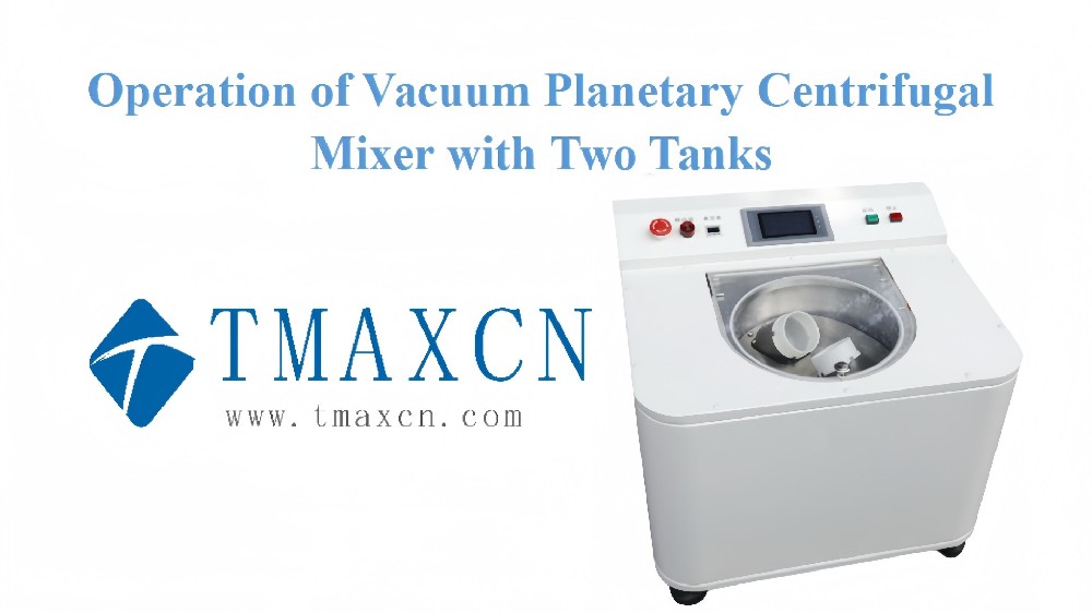 Funcionamiento de un mezclador centrífugo planetario al vacío con dos tanques